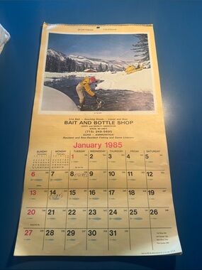 Vintage - January 1985 to December 1985  Bait & Bottle Shop calendar